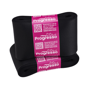 Fita de Cetim Progresso 70mm Nº 22 10 metros - Preto 219